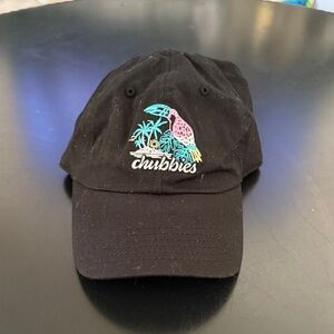 Chubbies Black Hat with Colorful Tropical Design